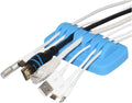 Heaviest Cable Organizer on The Market! Compact and Weighted Desktop Cord Holder and Cable Organizer, Eco-Friendly Silicone, No Bad Smell, Bundled with 4 Reusable Cable Ties! (Blue)