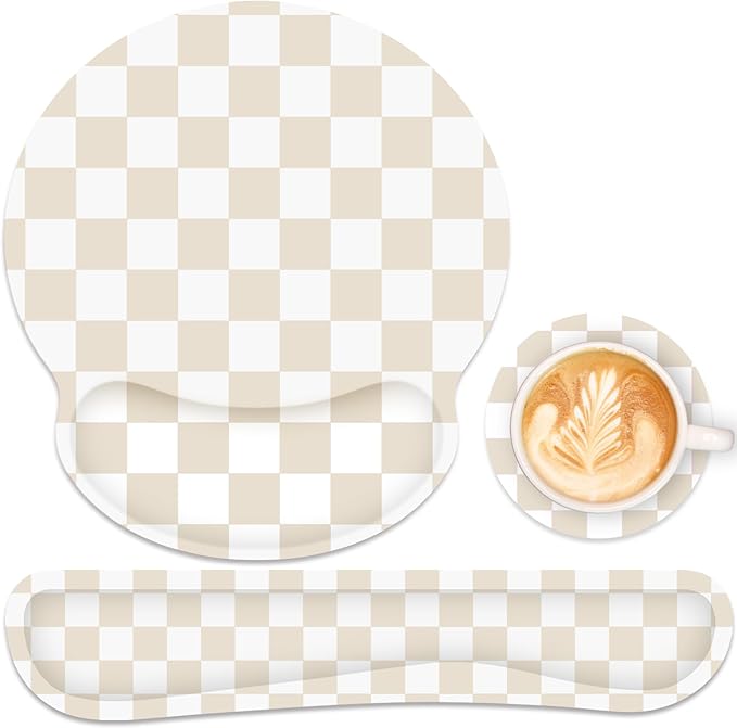 Ergonomic Mouse Pad with Wrist Rest and Keyboard Wrist Rest, Mousepad and by GJGOO