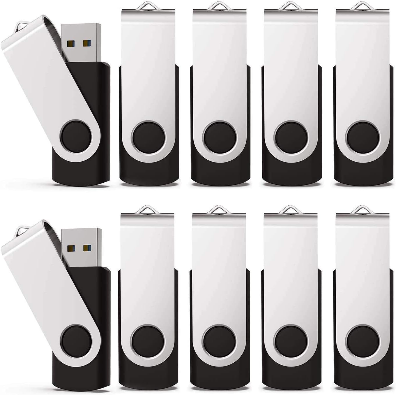 KEXIN 20 Pack 8GB Flash Drive 8G Bulk USB Thumb Drive USB Stick Jump Drive USB 2.0 Flash Drive with Led Indicator, Black