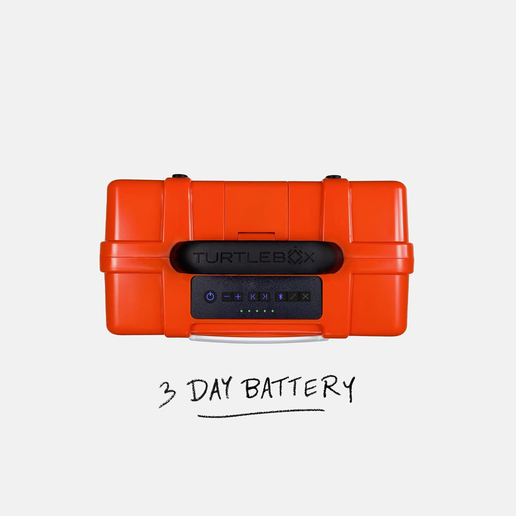 Turtlebox Original Gen 3: Portable Outdoor Bluetooth Speaker – Ultra-Loud (120dB), Waterproof (IP67), Rugged, Impact-Resistant, 3-Day Battery | Party Mode: Unlimited Pairing Stereo, Orange/Hot Pink