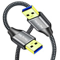 USB 3.0 A to A Male Cable 12 ft,Super Speed Type A Male to Male Cable USB 3.0 Double End USB Cord for Hard Disk, Cameras,Laptop Cooler, DVD Player and More (12FT/4M)