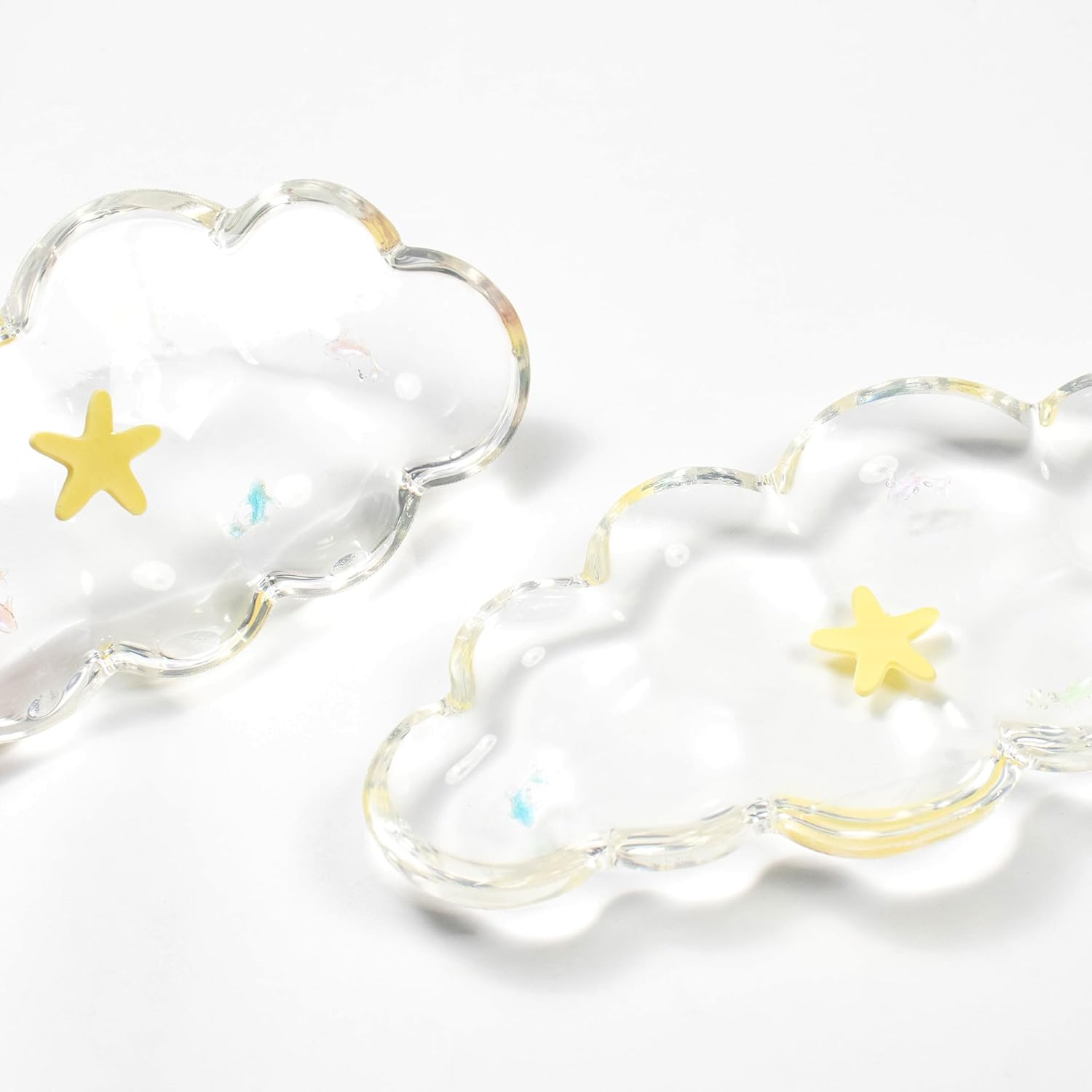 Gel Keyboard and Mouse Wrist Rest Set – Clear Cloud Wrist Rest for Computer Keyboard 60%/68%/75%, Comfort & Support for Typing and Gaming (Cute Starfish)