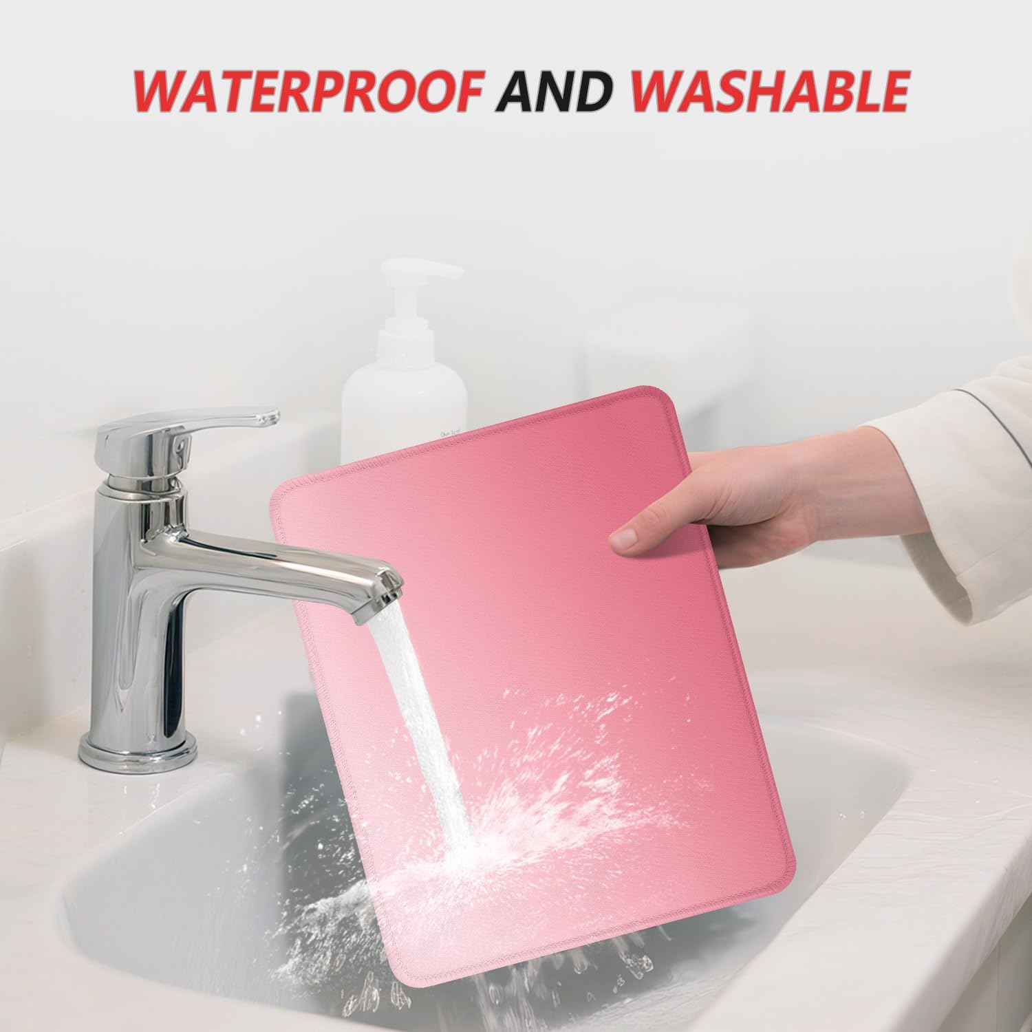 ITNRSIIET Mouse Pad Non-Slip Rubber Base Smooth Surface Stitched Edges Waterproof Durable Compatible with All Mice for Office & Gaming, Desk Accessory, 10.2x8.3x0.12 inch, Rose Gradient