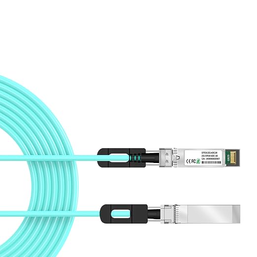 25Gb Active Optical Cable for Mellanox, Transceivers, 5M/16.4FT OM3 Multimode by lidkew
