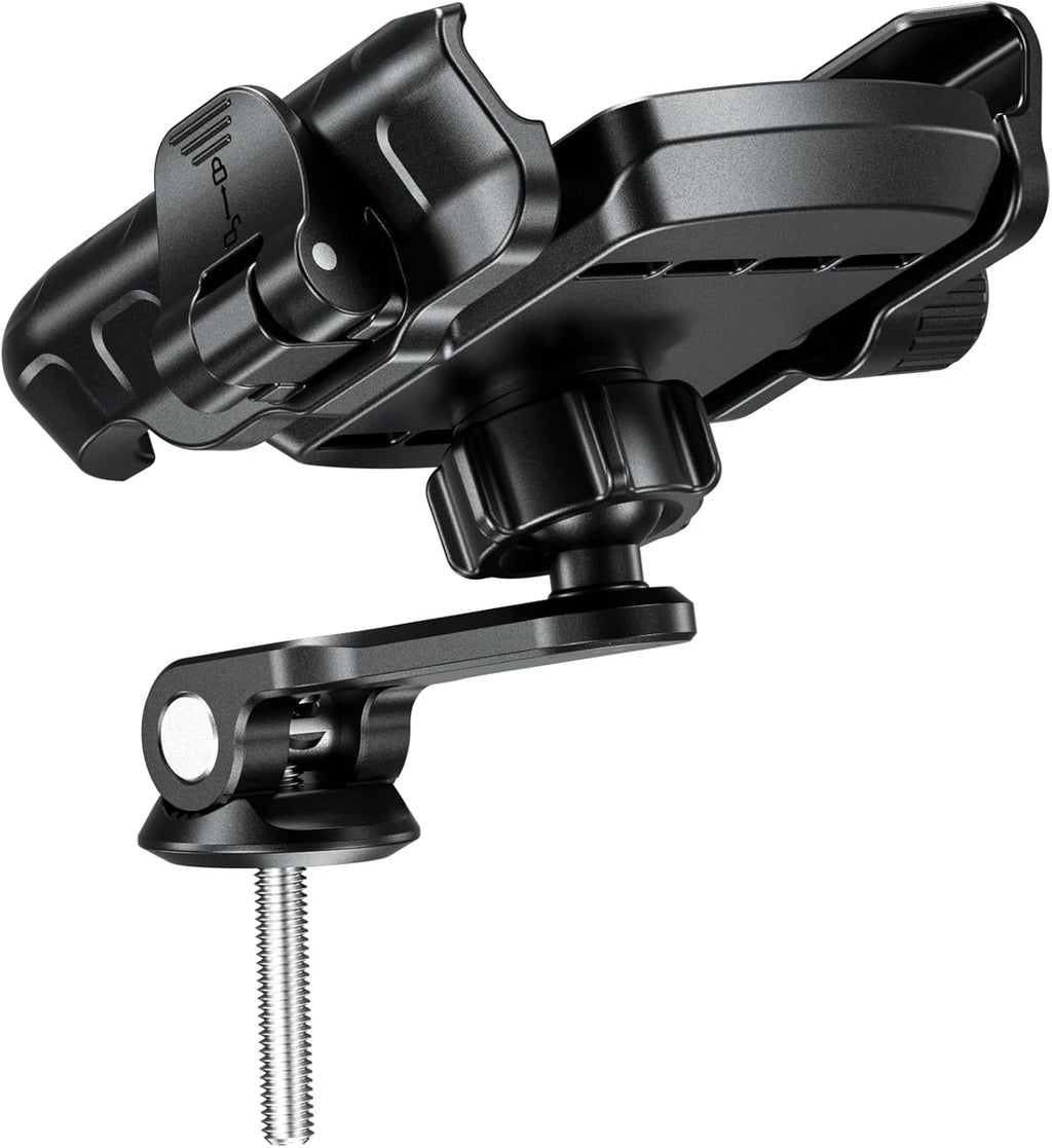BRCOVAN Bike Fork Stem Phone Mount Holder [Camera Friendly] [1s Lock & Release] Adjustable Bicycle Headset Top Cap Cellphone Cradle with Solid Aluminum Mounting Base Fit 5.4'' - 7.2" Smartphones