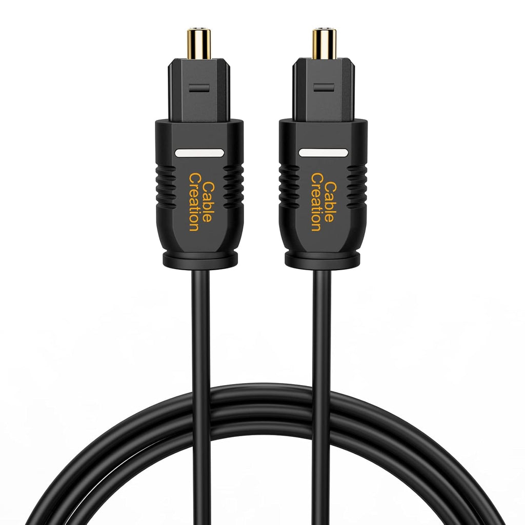 CableCreation Optical Digital Audio Cable 15FT 2-Pack, Thin Fiber Optic Toslink Gold Plated Optical S/PDIF Cord for Home Theater, Sound Bar, TV, PS4, Xbox, DVD/CD Player, Game Console& More, Black