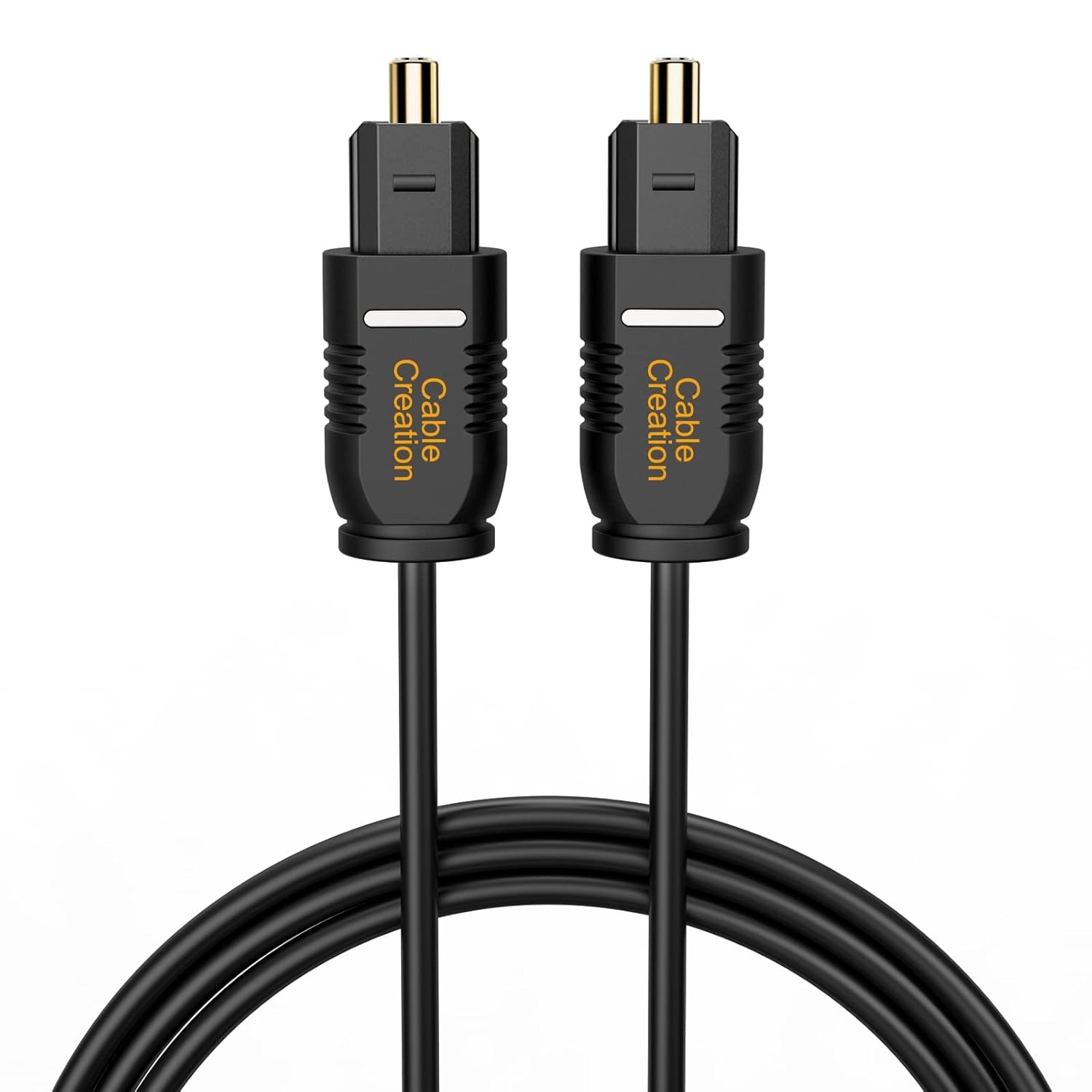 CableCreation Optical Digital Audio Cable 15FT 2-Pack, Thin Fiber Optic Toslink Gold Plated Optical S/PDIF Cord for Home Theater, Sound Bar, TV, PS4, Xbox, DVD/CD Player, Game Console& More, Black