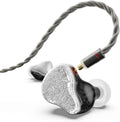 BASN Bmaster5 in Ear Monitors, 1DLC Diaphragm+4BA 5 Drivers IEM Earphones with Silver-Plated OFC Cable, Noise Isolation Wired Earbuds for Musicians (Silver)