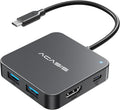 USB C Hub 10Gbps, Multiport Adapter with 4K 60Hz HDMI, 100W Power Delivery, 3 USB A3.1+1 USB-C 3.1 Data Port, USB C to HDMI Adapter for MacBook, Dell, Lenovo, Surface, iPad PRO, XPS(Grey)