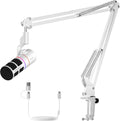 COMICA EJoy D10(A) USB Gaming Microphone – Boom Arm Mic with Noise Cancellation, XLR/USB-C, Real-Time Monitoring, Muting, RGB Professional Studio Mic for Gaming, Streaming, Podcast, Recording (White)