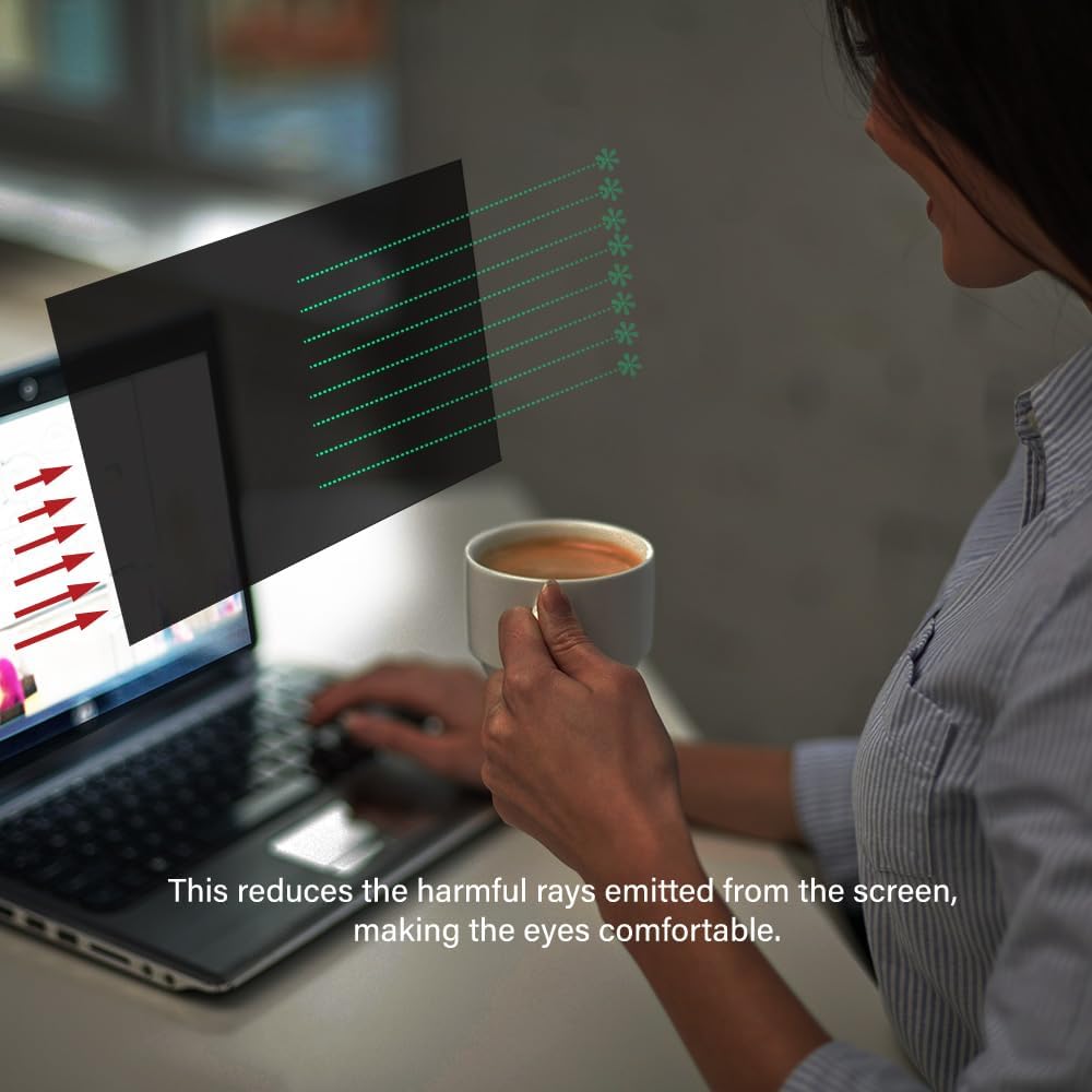 24 Inch - 16:9 Aspect Ratio - Computer Privacy Screen Filter for Widescreen Monitor - Anti-Glare - Anti-Scratch Protector Film - Protects Your Eyes from Harmful Glare and Blue Light