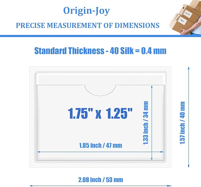 Origin-Joy 50 PCS Self-Adhesive Index Label Pockets - Image 2