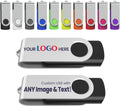 Personalized Flash Drives 256MB, Wooolken Customizable USB 2.0 Thumb Drives 10/20/50/100 Pack, Logo Memory Stick Custom Flash Drive Engraved Logo (Mixcolors)