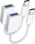USB C to USB 3.0 Adapter 2 Pack, USB C Male to USB Female OTG Cable Thunderbolt3 to USB Adapter Compatible with MacBook Pro/Air, iPhone 16 Pro Max/16 Plus/16/15, Galaxy S24/S23/S22/S21