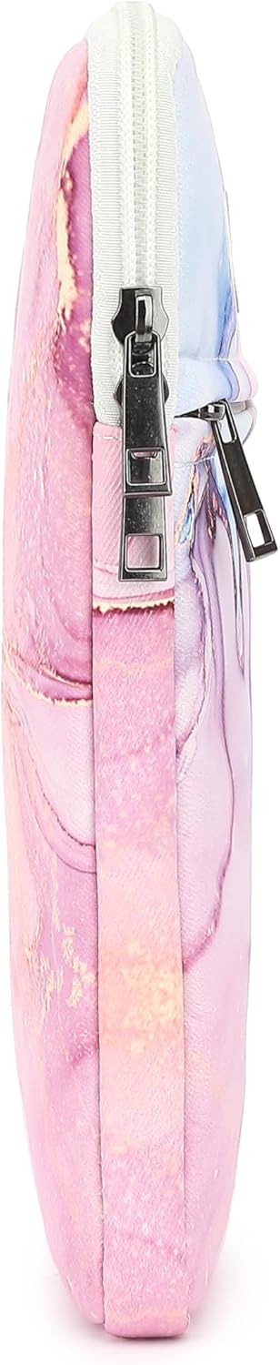 Canvaslove Laptop Sleeve Case Bag Cover with Pocket for MacBook Pro 16 and 16 inch HP Lenovo Dell ASUS Acer Notebook Computer (Pink Marble)