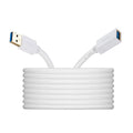 VCZHS Tech USB Extension Cable White 15ft, USB 3.0 Extender for High-Speed Data Transfer & Fast Charging, Durable & Flexible for Mouse, Keyboard, Printer, Flash Drive, Webcam, and More
