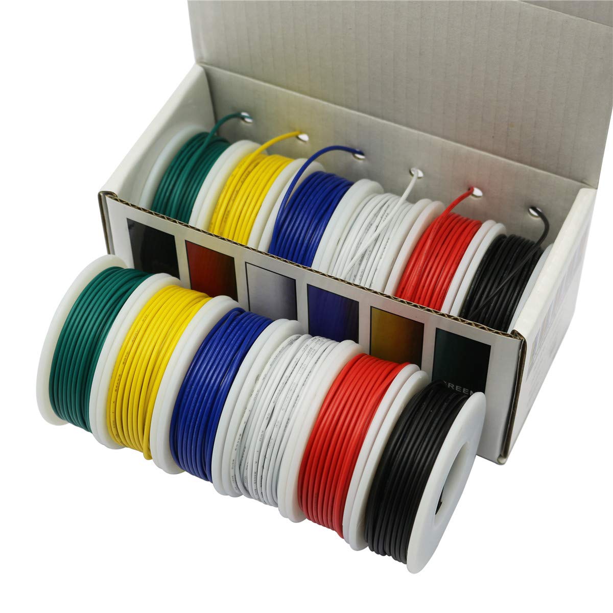 Hook up Wire Kit (Stranded Wire Kit) 18 Gauge 6 Colors 16.4 feet Each Electrical Wire 18 AWG