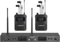 Phenyx Pro UHF Mono Dual Wireless in-Ear Monitor System, Metal Wireless IEM System, Sturdy Bodypack Receiver, 2x50 Frequencies, Separate Outputs,164ft Operation, Suitable for Band and Studio (PTM-22)