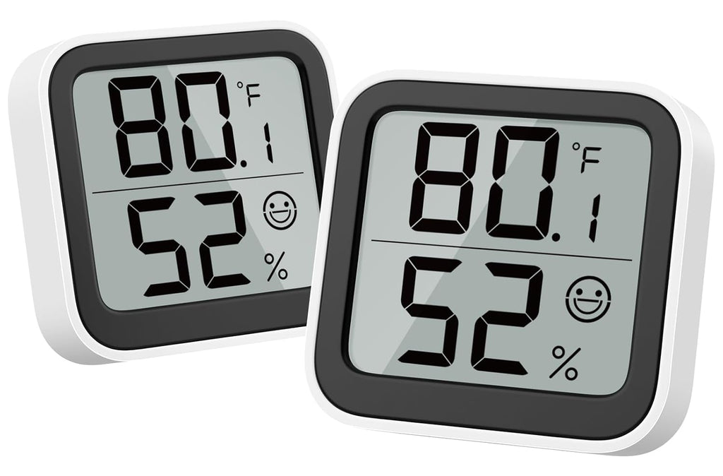 NOKLEAD Thermometer Humidity Meter Inside Mini Hygrometer Monitor Room Temperature Measuring Device with Face Icon Comfort Indicator ℃/℉ Switch for Baby Room Greenhouse Office Living Room（2）