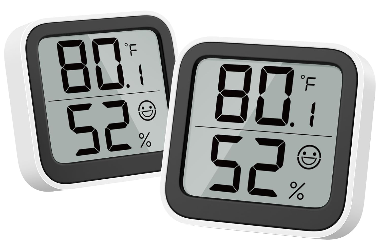 NOKLEAD Thermometer Humidity Meter Inside Mini Hygrometer Monitor Room Temperature Measuring Device with Face Icon Comfort Indicator ℃/℉ Switch for Baby Room Greenhouse Office Living Room（2）