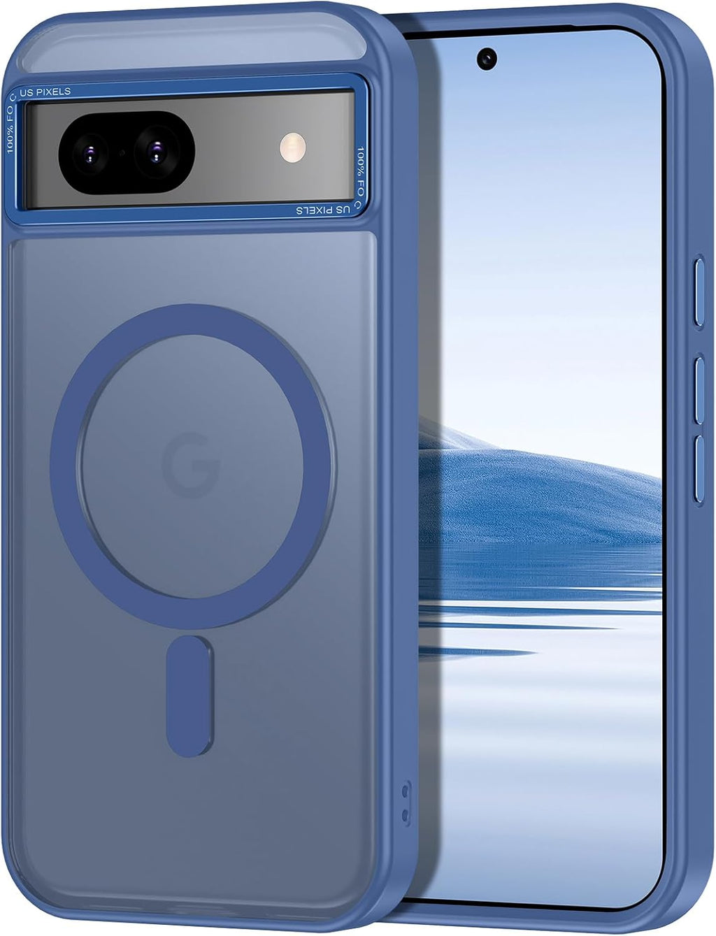 Magnetic for Google Pixel 8a Case, [Military Grade Drop Protection] [Compatible with MagSafe] Shockproof Slim Translucent Matte Anti-Slip for Women Girls Men Case, Blue