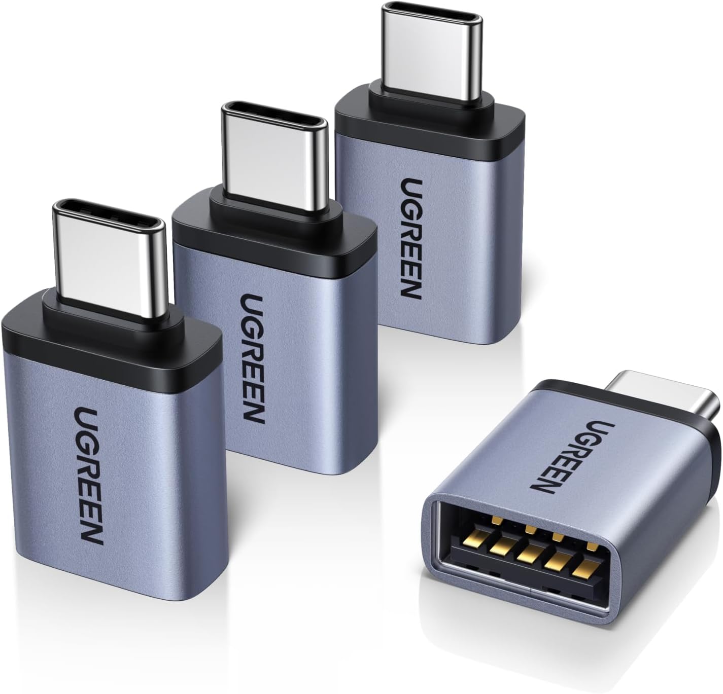 UGREEN USB C to USB Adapter 4 Pack, 10Gbps USBC Male to USB 3.2 Female Adapter, Type C USB C Adapter for MacBook Pro,iMac,iPhone 16 15 Pro Max,iPad mini Pro, Thunderbolt 4, Samsung Galaxy