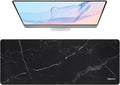 RAINYEAR Large Gaming Mouse Pad(31.5 x 11.8 Inch), Computer Mousepad with Anti-Slip Rubber Base, Smooth Large Keyboard Mouse Pad Mat for Gamer, Office, Home, Black Marble