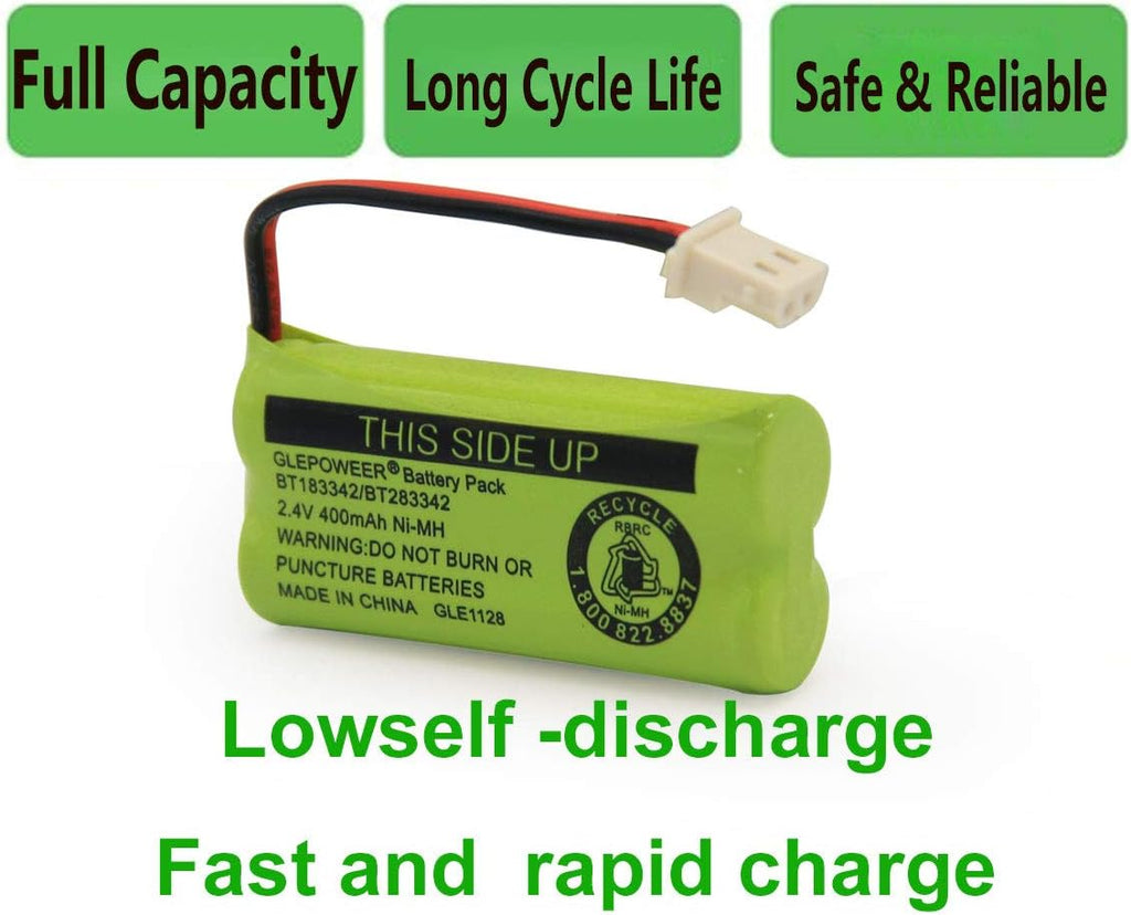 BT183342 BT283342 BT166342 BT266342 BT162342 BT262342 Battery Compatible with CS6114 CS6419 CS6719 EL52300 CL80111 Cordless Handset Phone (Pack of 2)