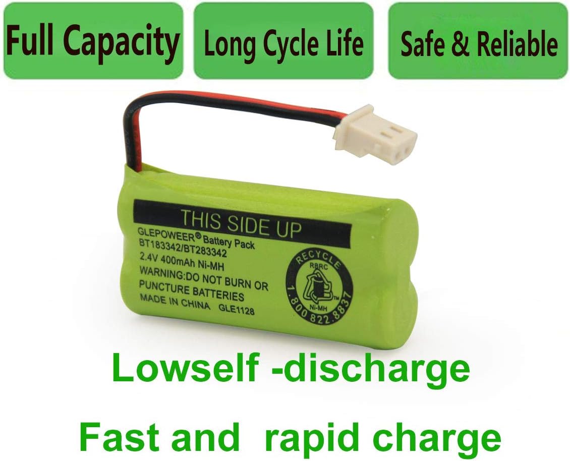 BT183342/BT283342 2.4V 400mAh Ni-MH Battery Pack, Also Compatible with Cordless Phone Batteries BT166342/BT266342 BT162342/BT262342 CS6709 CS6609 CS6509 CS6409 EL52100 EL50003(3 Pack)