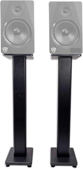Rockville Pair RHT28 28 Inch Bookshelf Speaker Stands, 60 lbs Capacity, Surround Sound Home Theater, Premium Wood, Dual Top Plates, Sand-Fillable, for Audiophiles and Studio Monitors
