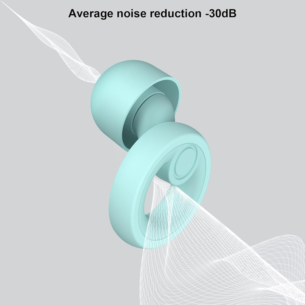 Ear Plugs for Noise Cancelling Ear Protection EarPlugs for Sleep,Concerts,Work,Study,8 Size Eartips with Small Box,Perfect -30dB Silicone Earplugs for Noise Reduction T-Blue