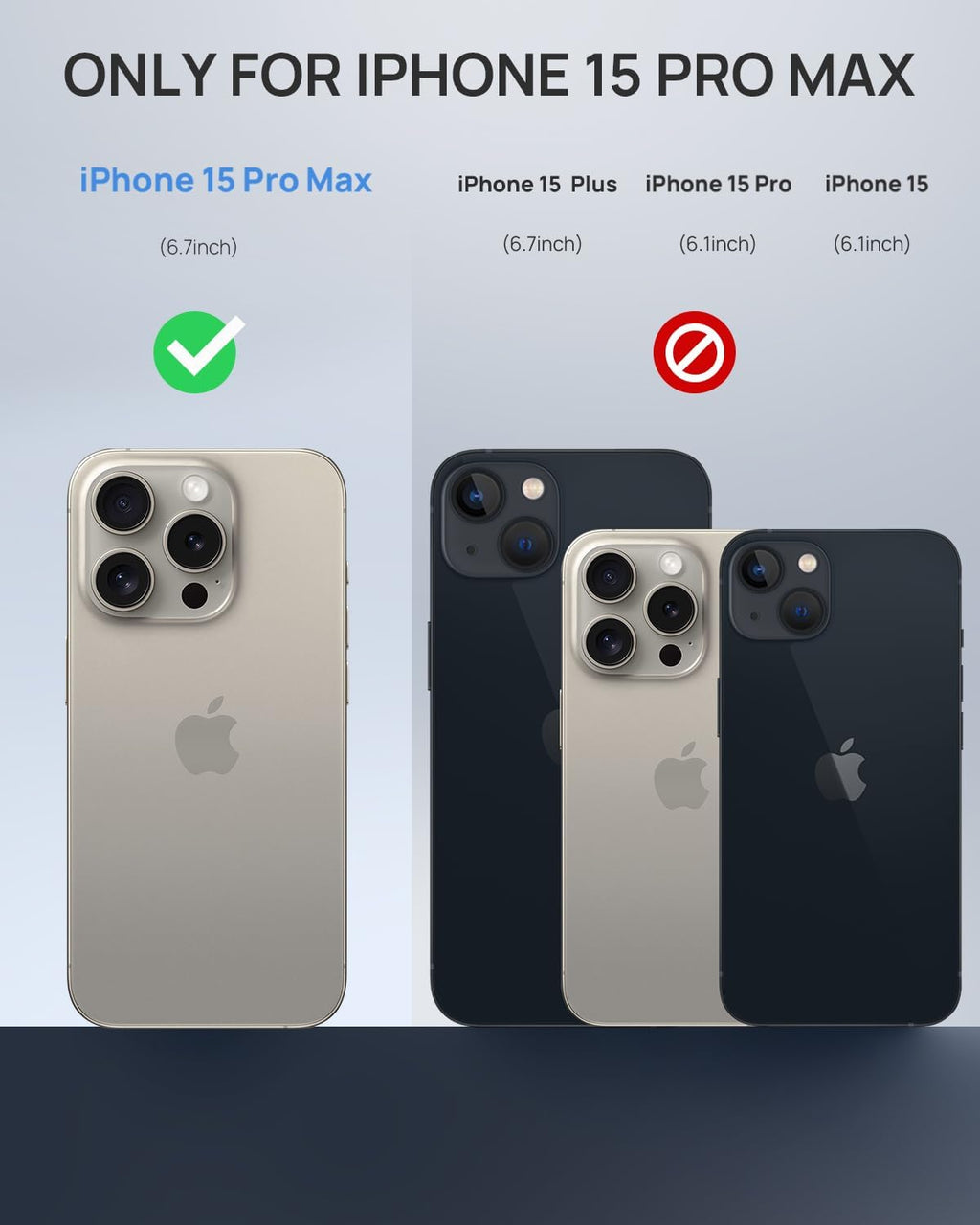 Lanhiem Magnetic for iPhone 15 Pro Max Case, IP68 Waterproof Dustproof Case, [Compatible with Magsafe] [Built-in Screen Protector] Full Body Heavy Duty Rugged Phone Cover 6.7 inch, Natural