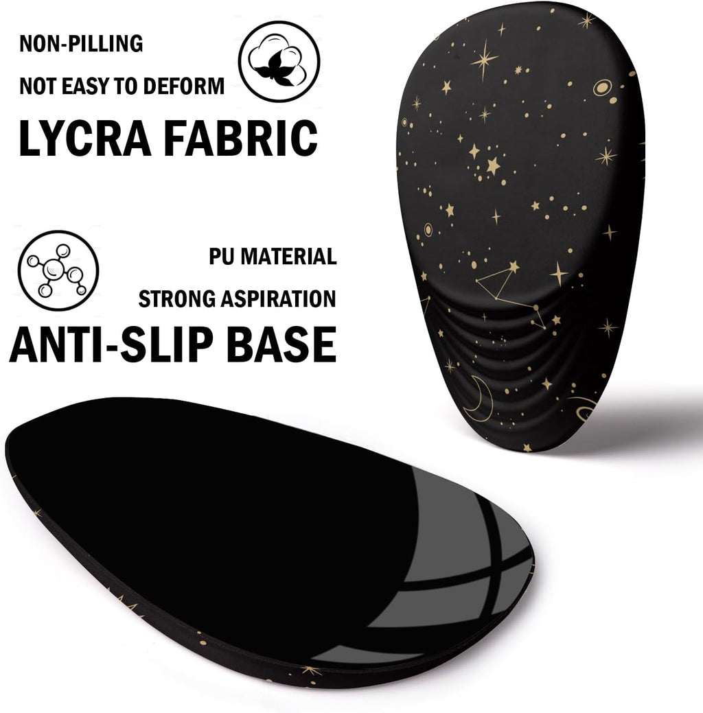 Ergonomic Mouse Pad with Wrist Rest Support,Mousepad Relief Carpal Tunnel Pain, Entire Memory Foam Mouse Pad with Non-Slip PU Base, Wireless Mouse Pad, Lovely Starry Sky