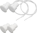 2PCS Recessed Wired Security Window Door Contact Sensor, Normally Closed NC, Door Alarm Magnetic Reed Switch with 2 Wire, ABS White, RC-36