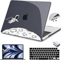 Teryeefi for M4 MacBook Air 13.6 inch Case 2022 2023 2024 2025 Release M3 A3113 M2 A2681 with Touch ID, Design Hard Shell Case+Keyboard Cover+Screen Protector+Type C Adapter, Floating Astronaut