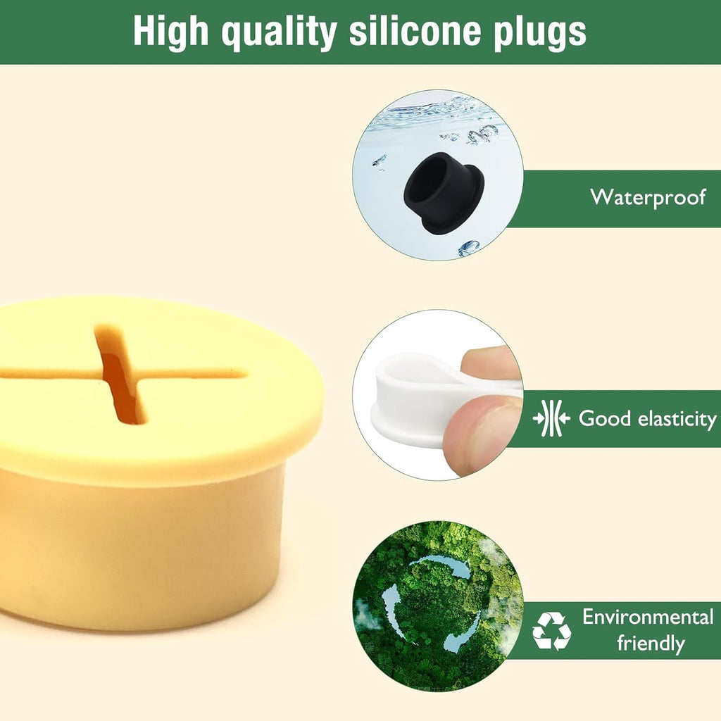 20Pcs Desk Grommet, 3/4" (20mm) Yellow Silicone Cord Hole Cover, Flexible Rubber Wire Grommets, Wall Grommets for Cables Management, Table, Countertop, Cabinets and Furnitures Wire Organizer