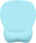 TECKNET Gel Mouse Pad with Wrist Rest, Ergonomic Office Mousepad with Wrist Support - Non-Slip & Smooth Surface Comfortable Desk Accessories Mat for Office, Gaming and Study - LT.Blue