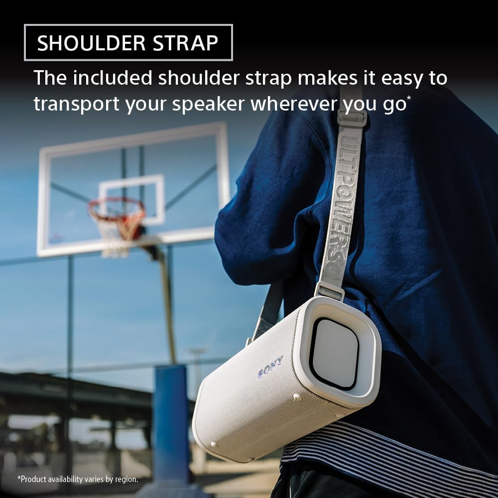 Sony ULT Field 5 Wireless Portable Bluetooth Speaker, IP67 Waterproof, Dustproof, and Rustproof with Enhanced Bass, 25 Hour Battery, 360° Party Light, and Shoulder Strap (SRSULT50B), Black