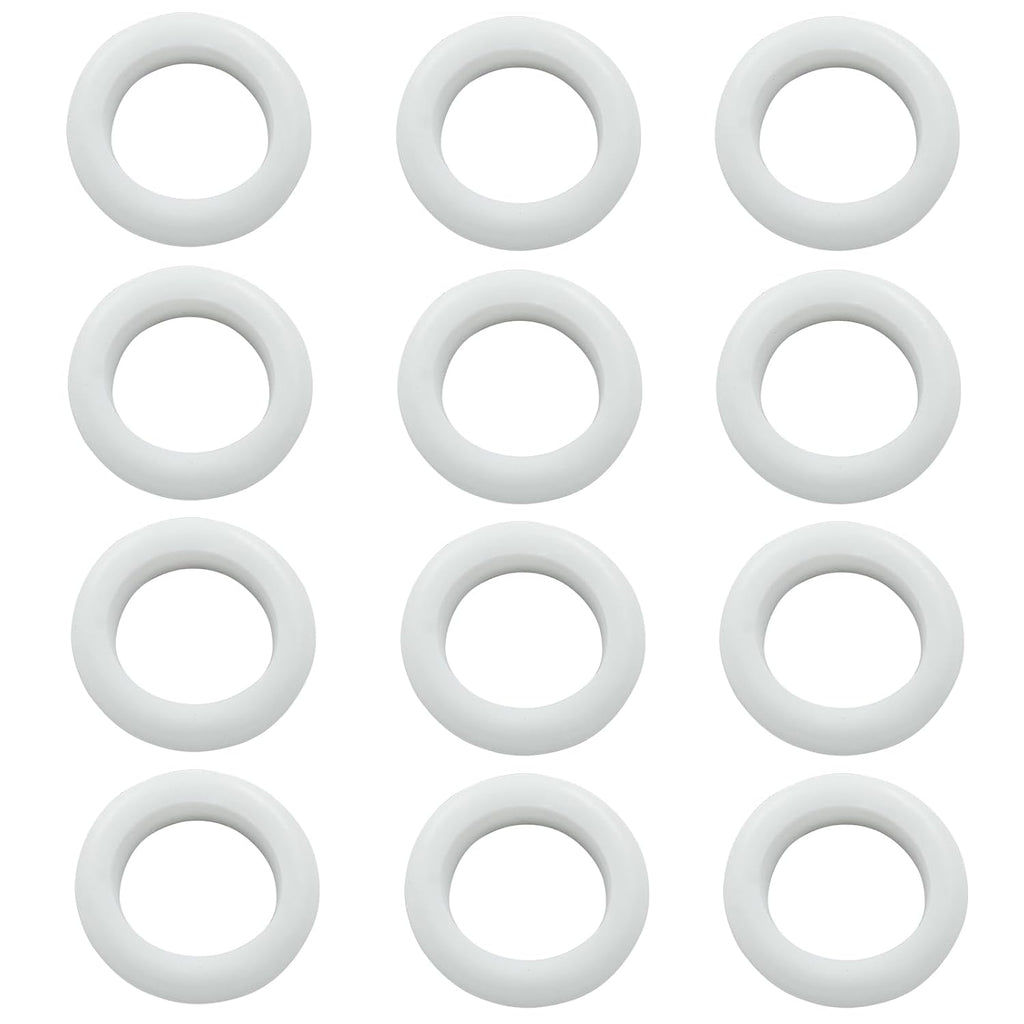 12 Pcs Rubber Grommets, 7/8" Inside Diameter 1" Drill Hole Rubber Wire Grommets for Wire, Firewall, Cables, Plugs (White)