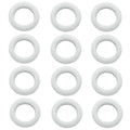12 Pcs Rubber Grommets, 7/8" Inside Diameter 1" Drill Hole Rubber Wire Grommets for Wire, Firewall, Cables, Plugs (White)
