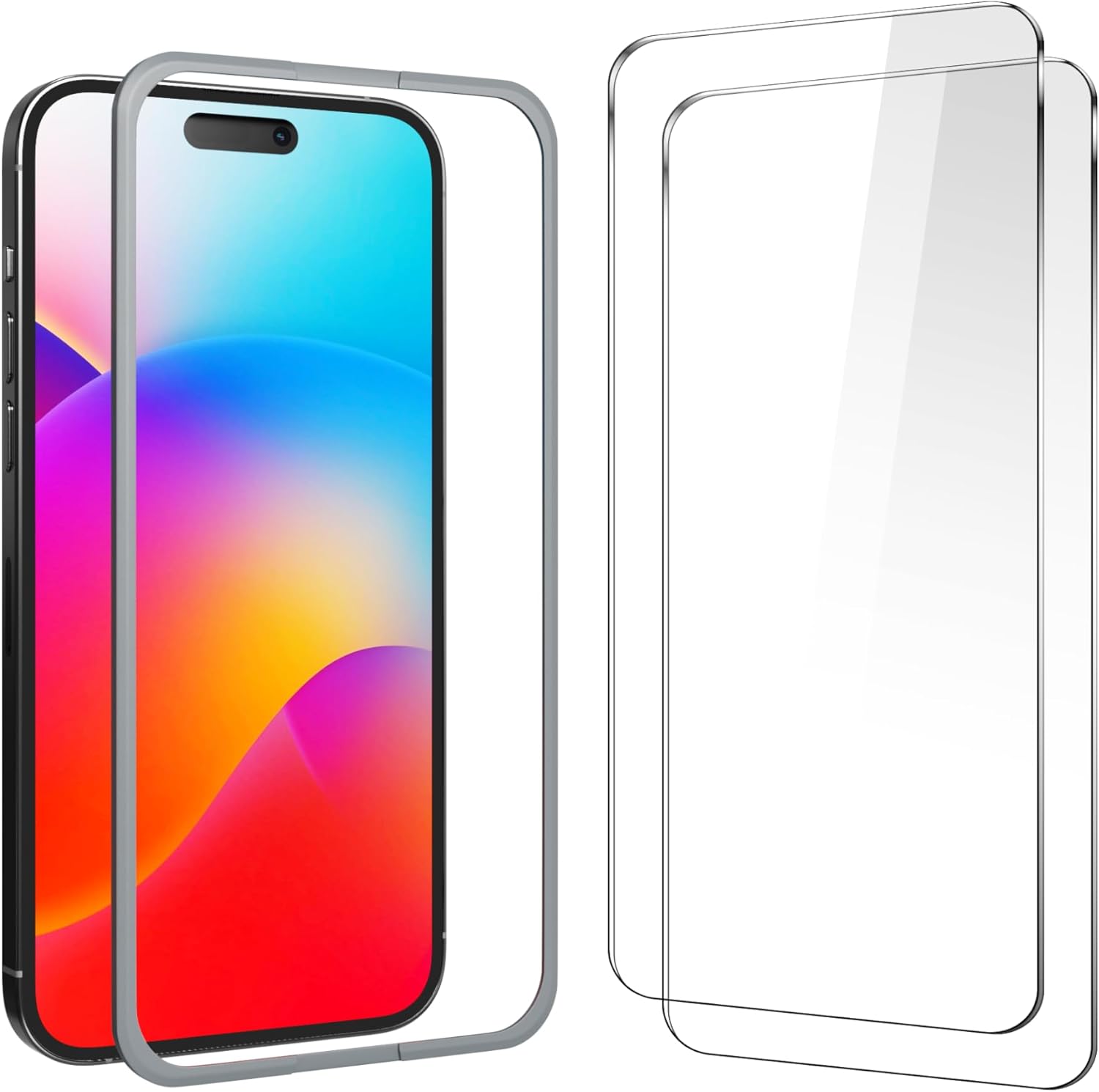 Compatible for iPhone 15 Plus/iPhone 16 Plus Screen Protector 6.7 inch, Anti Blue Light HD Tempered Glass Screen Protector Easy Installation, Case Friendly, 2 Pack