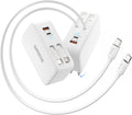 SUPERONE Retractable iPhone Charger, 4-Port USB C Charger Block, iPhone Chargers Fast Charging with USB C & Apple Cable, Wall Chargers for iPhones 16/15/14/13/12/11 Series, Pad, Samsung, Pixel
