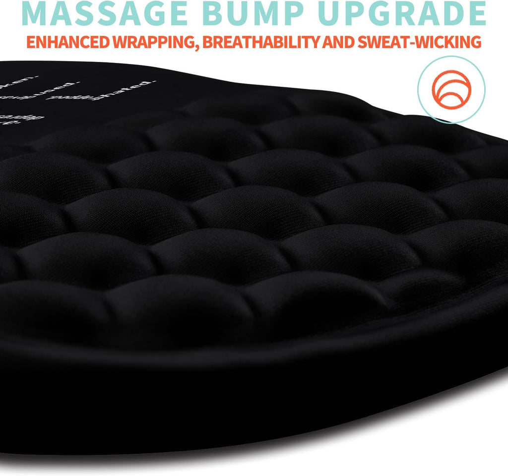 Ergonomic Mouse Pad Wrist Support with Memory Foam Massage Bulge, Carpal Tunnel Pain Relief Mousepad Wrist Rest for Mouse(12x8 inch, I Am Fine)