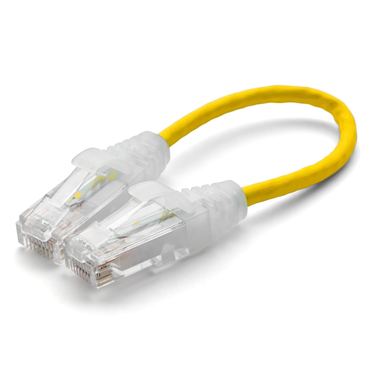 TRUECABLE Cat6 Component Rated Patch Cable, Unshielded (U/UTP), 6in, Yellow, 28AWG Solid Copper, Snagless 10G High-Speed Ethernet Cable, PoE++ 4PPoE 100W, UL Listed, RoHS-3, 1 Pack