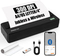 Inkless Portable Printer for Travel, Wireless Thermal Printer Support 8.5 x 11 inch A4/ US Letter, Bluetooth Compatible with Android/iOS Smartphone for Home Use (Grey)