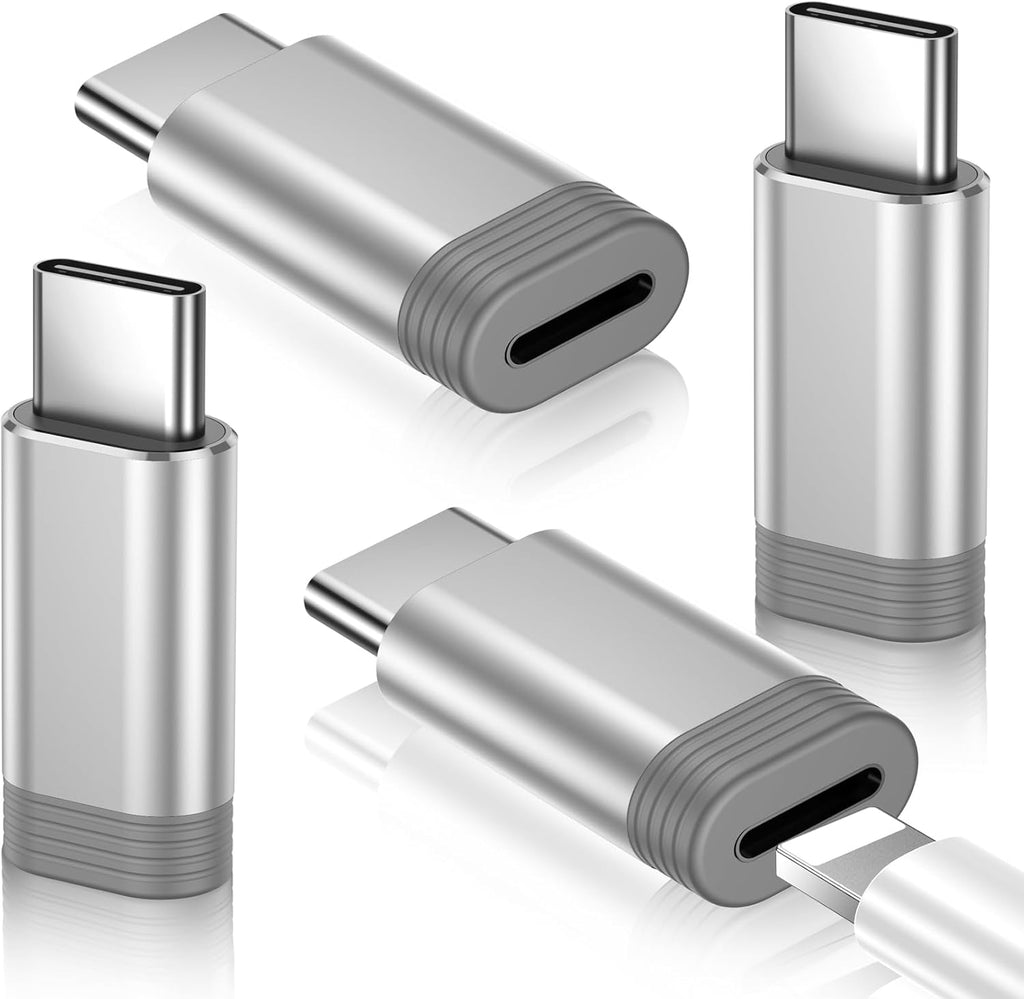 Temdan 4 Pack Lightning to USB C Adapter for iPhone 15/16/17 Pro/17 Pro Max,for iPhone 17/16 Charger,17/16 Accessories,Fast Charging & Data Transfer,USB C Charger Connector Cable,Not for OTG-Silver