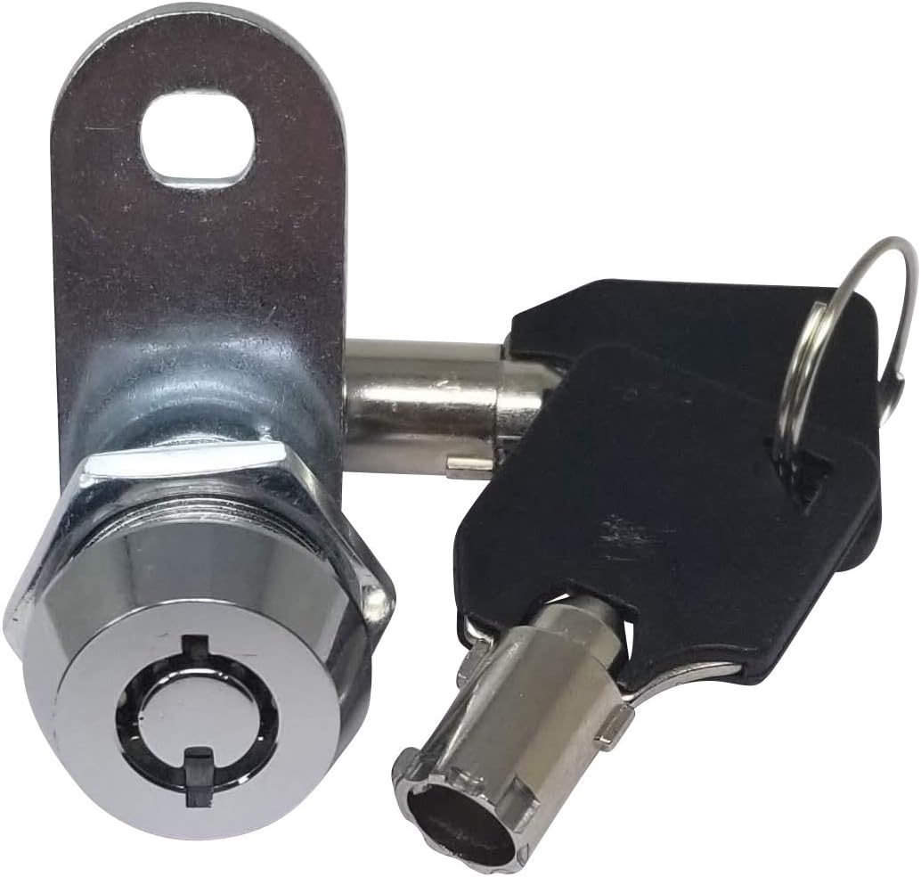 Admiral Locks Tubular Cam Lock, Keyed Alike Removable Key RV Compartment Storage Lock Cabinet Locks (Chrome Pack of 5, 5/8" 180°)