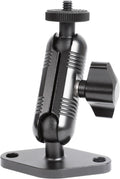 xik Metal 1/4"-20 Mount with Drill Plate Base for Monitors, Action Camera，CCTV Cameras, Camcorders, 360° Rotation Adjustable Camera Mount for Installation on Car Dashboard, Ceiling, and Walls