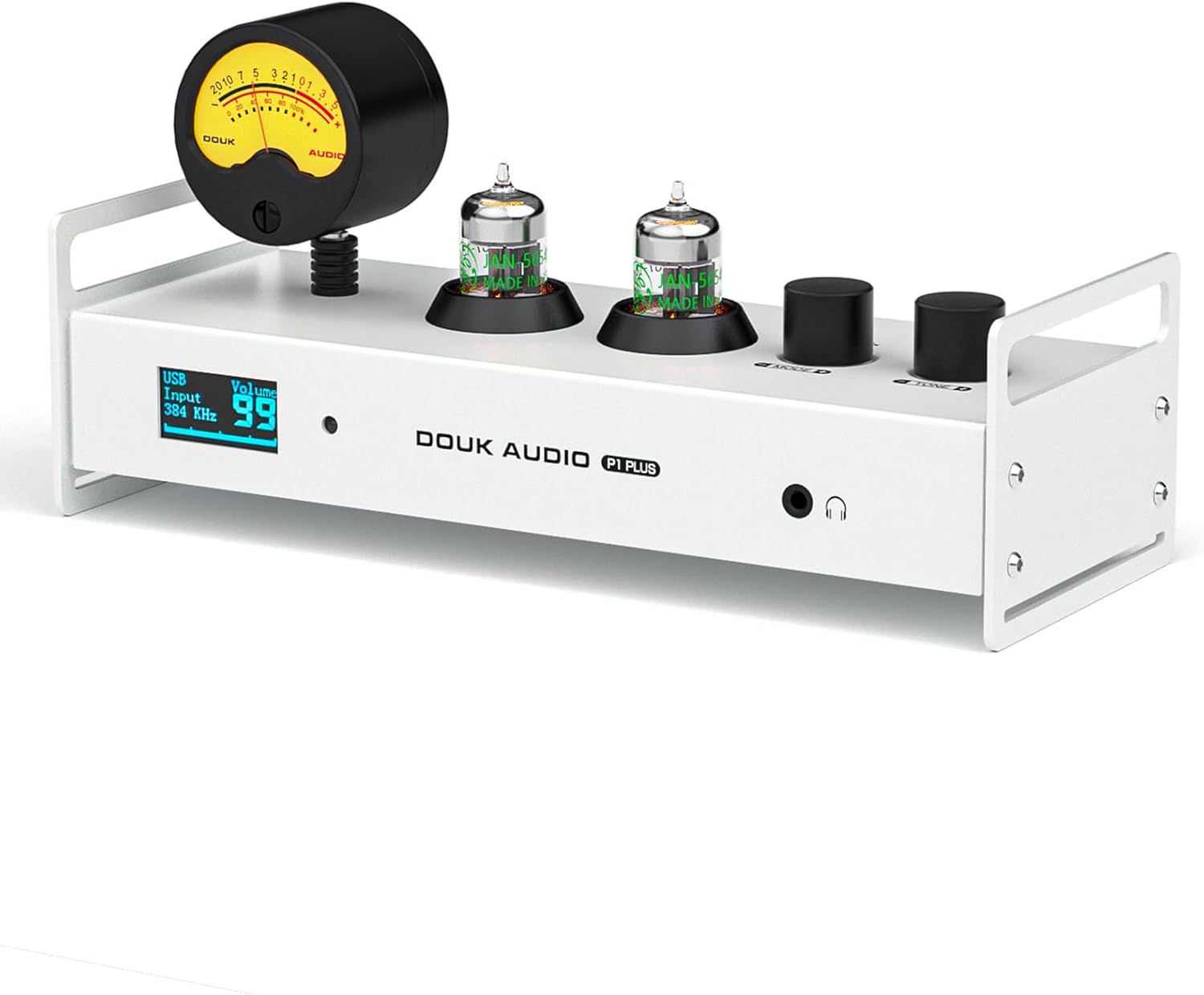 Douk Audio 2 Channel Bluetooth Vacuum Tube Preamp, Hi-Fi Headphone Amp, USB DAC PC Sound Card, Wireless Receiver Audio Preamplifier with VU Meter, Optical, Coaxial, APTX, LDAC, DSD256, Remote Control