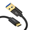 CableCreation USB C to USB A Cable 1FT, Type C to USB 3.1 USB 3.2 Gen2 10Gbps USB A to C Data Cable, Android Auto Cord 3A for USB-C External SSD MacBook Pro iPad, Galaxy S24/S23+, iPhone 16/15, Black